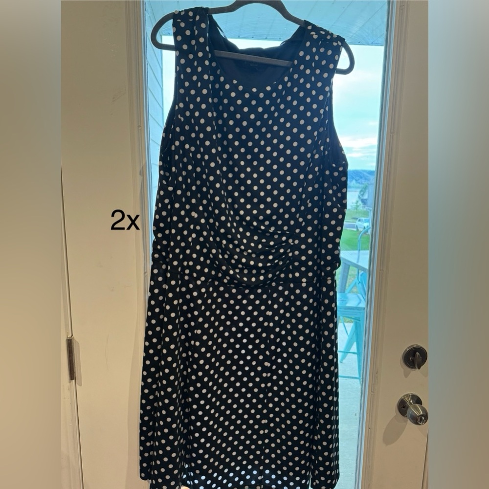 Black and white polka dot dress